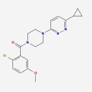 molecular formula C19H21BrN4O2 B2917115 (2-Bromo-5-methoxyphenyl)(4-(6-cyclopropylpyridazin-3-yl)piperazin-1-yl)methanone CAS No. 2034233-65-1