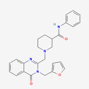 1-({3-[(furan-2-yl)methyl]-4-oxo-3,4-dihydroquinazolin-2-yl}methyl)-N-phenylpiperidine-3-carboxamide