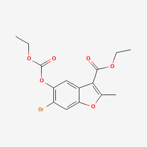 molecular formula C15H15BrO6 B2917118 Ethyl 6-bromo-5-[(ethoxycarbonyl)oxy]-2-methyl-1-benzofuran-3-carboxylate CAS No. 637749-45-2