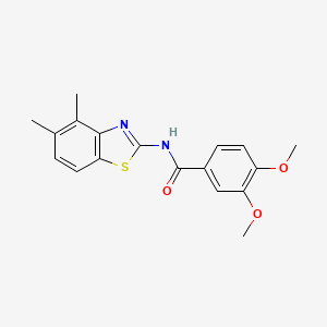 molecular formula C18H18N2O3S B2917119 N-(4,5-二甲基-1,3-苯并噻唑-2-基)-3,4-二甲氧基苯甲酰胺 CAS No. 888409-62-9