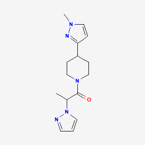 molecular formula C15H21N5O B2917121 1-(4-(1-甲基-1H-吡唑-3-基)哌啶-1-基)-2-(1H-吡唑-1-基)丙烷-1-酮 CAS No. 2034459-78-2