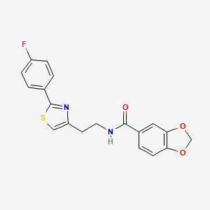 N-[2-[2-(4-fluorophenyl)-1,3-thiazol-4-yl]ethyl]-1,3-benzodioxole-5-carboxamide