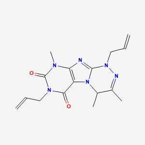 molecular formula C16H20N6O2 B2917129 3,4,9-三甲基-1,7-双(丙-2-烯基)-4H-嘌呤[8,7-c][1,2,4]三嗪-6,8-二酮 CAS No. 898410-30-5