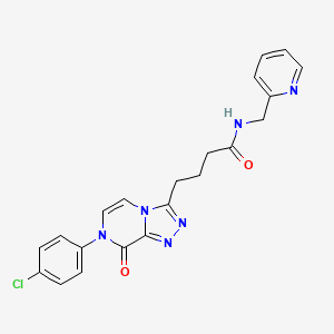 molecular formula C21H19ClN6O2 B2917133 4-(7-(4-chlorophenyl)-8-oxo-7,8-dihydro-[1,2,4]triazolo[4,3-a]pyrazin-3-yl)-N-(pyridin-2-ylmethyl)butanamide CAS No. 899971-50-7
