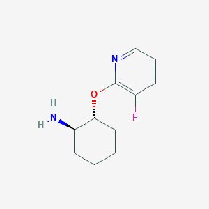 molecular formula C11H15FN2O B2917136 (1R,2R)-2-(3-氟吡啶-2-基)氧基环己烷-1-胺 CAS No. 2290815-04-0