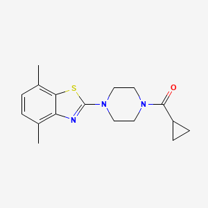 molecular formula C17H21N3OS B2917137 环丙基(4-(4,7-二甲基苯并[d]噻唑-2-基)哌嗪-1-基)甲苯酮 CAS No. 897485-35-7
