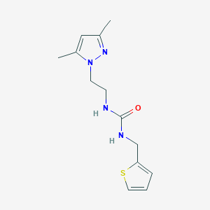 molecular formula C13H18N4OS B2917143 1-(2-(3,5-二甲基-1H-吡唑-1-基)乙基)-3-(噻吩-2-基甲基)脲 CAS No. 1226437-36-0