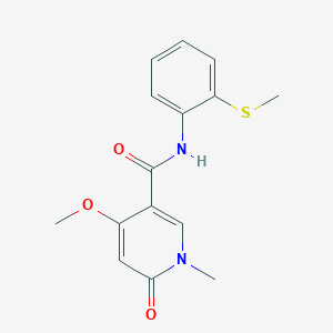 molecular formula C15H16N2O3S B2917144 4-methoxy-1-methyl-N-(2-(methylthio)phenyl)-6-oxo-1,6-dihydropyridine-3-carboxamide CAS No. 2034378-88-4