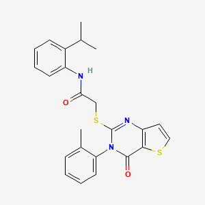 2-{[3-(2-methylphenyl)-4-oxo-3,4-dihydrothieno[3,2-d]pyrimidin-2-yl]sulfanyl}-N-[2-(propan-2-yl)phenyl]acetamide