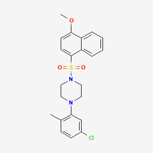 molecular formula C22H23ClN2O3S B2917151 1-(5-Chloro-2-methylphenyl)-4-[(4-methoxynaphthalen-1-yl)sulfonyl]piperazine CAS No. 696627-27-7