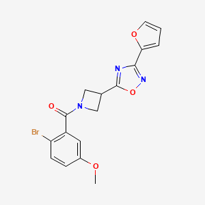 molecular formula C17H14BrN3O4 B2917163 (2-Bromo-5-methoxyphenyl)(3-(3-(furan-2-yl)-1,2,4-oxadiazol-5-yl)azetidin-1-yl)methanone CAS No. 1428350-47-3