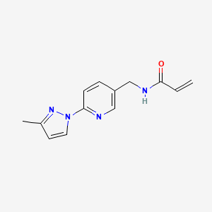 molecular formula C13H14N4O B2917164 N-[[6-(3-Methylpyrazol-1-yl)pyridin-3-yl]methyl]prop-2-enamide CAS No. 2361641-55-4