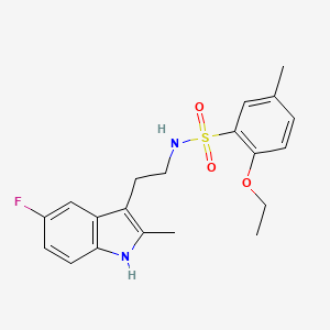 molecular formula C20H23FN2O3S B2917167 2-ethoxy-N-[2-(5-fluoro-2-methyl-1H-indol-3-yl)ethyl]-5-methylbenzenesulfonamide CAS No. 727420-72-6