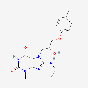 molecular formula C19H25N5O4 B2917168 7-(2-hydroxy-3-(p-tolyloxy)propyl)-8-(isopropylamino)-3-methyl-1H-purine-2,6(3H,7H)-dione CAS No. 941974-59-0