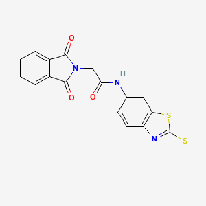 molecular formula C18H13N3O3S2 B2917170 2-(1,3-二氧代异吲哚-2-基)-N-(2-(甲硫基)苯并[d]噻唑-6-基)乙酰胺 CAS No. 361478-50-4