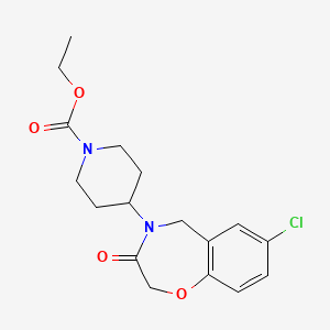 molecular formula C17H21ClN2O4 B2917171 ethyl 4-(7-chloro-3-oxo-2,3-dihydro-1,4-benzoxazepin-4(5H)-yl)piperidine-1-carboxylate CAS No. 1326898-12-7