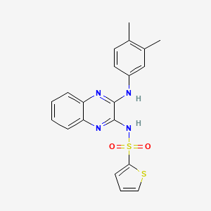 molecular formula C20H18N4O2S2 B2917174 N-(3-((3,4-二甲基苯基)氨基)喹喔啉-2-基)噻吩-2-磺酰胺 CAS No. 713128-59-7