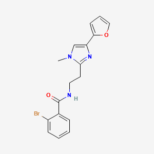 molecular formula C17H16BrN3O2 B2917182 2-溴-N-(2-(4-(呋喃-2-基)-1-甲基-1H-咪唑-2-基)乙基)苯甲酰胺 CAS No. 1421489-51-1
