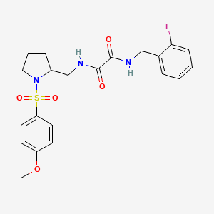 molecular formula C21H24FN3O5S B2917184 N1-(2-fluorobenzyl)-N2-((1-((4-methoxyphenyl)sulfonyl)pyrrolidin-2-yl)methyl)oxalamide CAS No. 896293-47-3