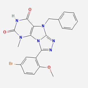 molecular formula C21H17BrN6O3 B2917193 5-Benzyl-8-(5-bromo-2-methoxyphenyl)-1-methylpurino[8,9-c][1,2,4]triazole-2,4-dione CAS No. 921810-76-6