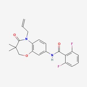 molecular formula C21H20F2N2O3 B2917194 N-(5-allyl-3,3-dimethyl-4-oxo-2,3,4,5-tetrahydrobenzo[b][1,4]oxazepin-8-yl)-2,6-difluorobenzamide CAS No. 921564-19-4