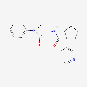 molecular formula C20H21N3O2 B2917195 N-(2-Oxo-1-phenylazetidin-3-yl)-1-pyridin-3-ylcyclopentane-1-carboxamide CAS No. 2223730-28-5