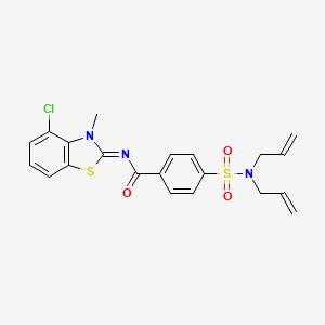 molecular formula C21H20ClN3O3S2 B2917199 (E)-N-(4-chloro-3-methylbenzo[d]thiazol-2(3H)-ylidene)-4-(N,N-diallylsulfamoyl)benzamide CAS No. 850911-16-9