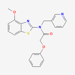 molecular formula C22H19N3O3S B2917200 N-(4-甲氧基苯并[d]噻唑-2-基)-2-苯氧基-N-(吡啶-3-基甲基)乙酰胺 CAS No. 895006-41-4