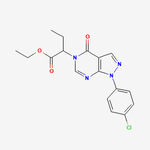 ethyl 2-[1-(4-chlorophenyl)-4-oxo-1,4-dihydro-5H-pyrazolo[3,4-d]pyrimidin-5-yl]butanoate