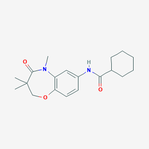 molecular formula C19H26N2O3 B2917213 N-(3,3,5-trimethyl-4-oxo-2,3,4,5-tetrahydrobenzo[b][1,4]oxazepin-7-yl)cyclohexanecarboxamide CAS No. 921541-94-8