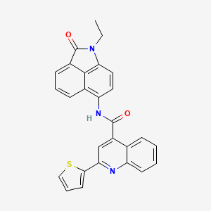 molecular formula C27H19N3O2S B2917215 N-(1-ethyl-2-oxo-1,2-dihydrobenzo[cd]indol-6-yl)-2-(thiophen-2-yl)quinoline-4-carboxamide CAS No. 361479-59-6