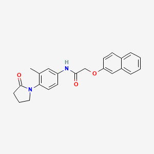 molecular formula C23H22N2O3 B2917216 N-[3-methyl-4-(2-oxopyrrolidin-1-yl)phenyl]-2-naphthalen-2-yloxyacetamide CAS No. 941889-08-3