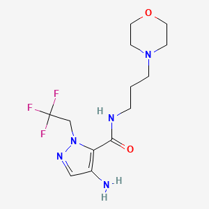 molecular formula C13H20F3N5O2 B2917220 4-Amino-N-(3-morpholin-4-ylpropyl)-1-(2,2,2-trifluoroethyl)-1H-pyrazole-5-carboxamide CAS No. 2101199-24-8