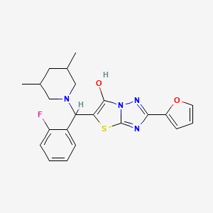5-((3,5-Dimethylpiperidin-1-yl)(2-fluorophenyl)methyl)-2-(furan-2-yl)thiazolo[3,2-b][1,2,4]triazol-6-ol