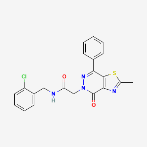 molecular formula C21H17ClN4O2S B2917224 N-(2-chlorobenzyl)-2-(2-methyl-4-oxo-7-phenylthiazolo[4,5-d]pyridazin-5(4H)-yl)acetamide CAS No. 941897-41-2