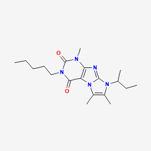 molecular formula C19H29N5O2 B2917225 8-(sec-butyl)-1,6,7-trimethyl-3-pentyl-1H-imidazo[2,1-f]purine-2,4(3H,8H)-dione CAS No. 922469-29-2