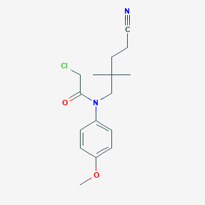molecular formula C16H21ClN2O2 B2917226 2-Chloro-N-(4-cyano-2,2-dimethylbutyl)-N-(4-methoxyphenyl)acetamide CAS No. 2411237-16-4