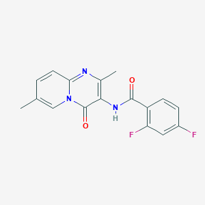 molecular formula C17H13F2N3O2 B2917236 N-(2,7-二甲基-4-氧代-4H-吡啶并[1,2-a]嘧啶-3-基)-2,4-二氟苯甲酰胺 CAS No. 946257-27-8