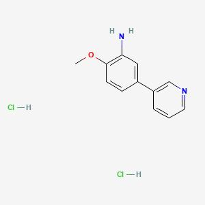 molecular formula C12H14Cl2N2O B2917240 2-Methoxy-5-(pyridin-3-yl)aniline dihydrochloride CAS No. 2219374-27-1