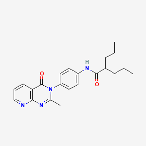 molecular formula C22H26N4O2 B2917243 N-[4-(2-methyl-4-oxopyrido[2,3-d]pyrimidin-3-yl)phenyl]-2-propylpentanamide CAS No. 921817-35-8
