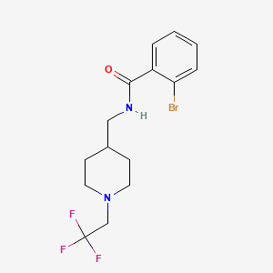 molecular formula C15H18BrF3N2O B2917244 2-Bromo-N-[[1-(2,2,2-trifluoroethyl)piperidin-4-yl]methyl]benzamide CAS No. 2320214-02-4