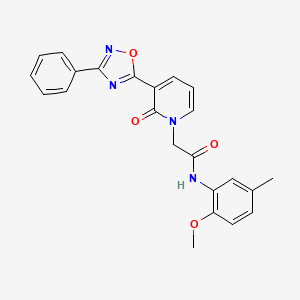 molecular formula C23H20N4O4 B2917250 N-(2-methoxy-5-methylphenyl)-2-[2-oxo-3-(3-phenyl-1,2,4-oxadiazol-5-yl)pyridin-1(2H)-yl]acetamide CAS No. 1105225-04-4
