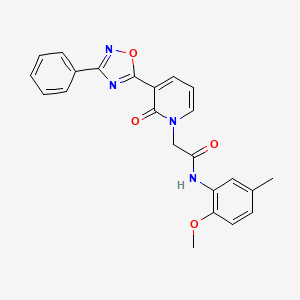 molecular formula C23H20N4O4 B2917250 N-(2-methoxy-5-methylphenyl)-2-[2-oxo-3-(3-phenyl-1,2,4-oxadiazol-5-yl)-1,2-dihydropyridin-1-yl]acetamide CAS No. 1105225-04-4