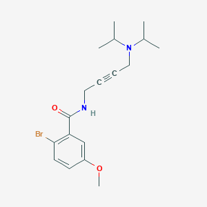 molecular formula C18H25BrN2O2 B2917255 2-bromo-N-(4-(diisopropylamino)but-2-yn-1-yl)-5-methoxybenzamide CAS No. 1396677-00-1