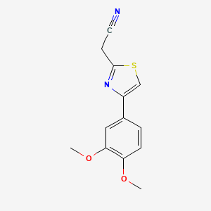 molecular formula C13H12N2O2S B2917256 [4-(3,4-Dimethoxy-phenyl)-thiazol-2-yl]-acetonitrile CAS No. 380348-77-6