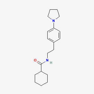 molecular formula C19H28N2O B2917257 N-(4-(pyrrolidin-1-yl)phenethyl)cyclohexanecarboxamide CAS No. 952992-90-4