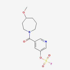 molecular formula C13H17FN2O5S B2917259 1-(5-Fluorosulfonyloxypyridine-3-carbonyl)-4-methoxyazepane CAS No. 2418671-52-8