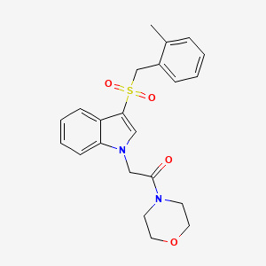 2-(3-((2-methylbenzyl)sulfonyl)-1H-indol-1-yl)-1-morpholinoethanone
