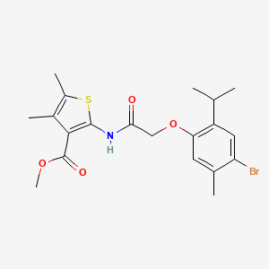 molecular formula C20H24BrNO4S B2917274 2-(2-(4-溴-2-异丙基-5-甲基苯氧基)乙酰氨基)-4,5-二甲基噻吩-3-羧酸甲酯 CAS No. 632291-37-3