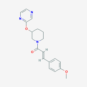 molecular formula C19H21N3O3 B2917280 (E)-3-(4-methoxyphenyl)-1-(3-(pyrazin-2-yloxy)piperidin-1-yl)prop-2-en-1-one CAS No. 2034885-80-6